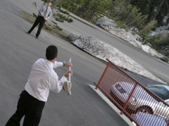 A little post-ceremony LaCrosse, shortly before the ball ended up in the lake